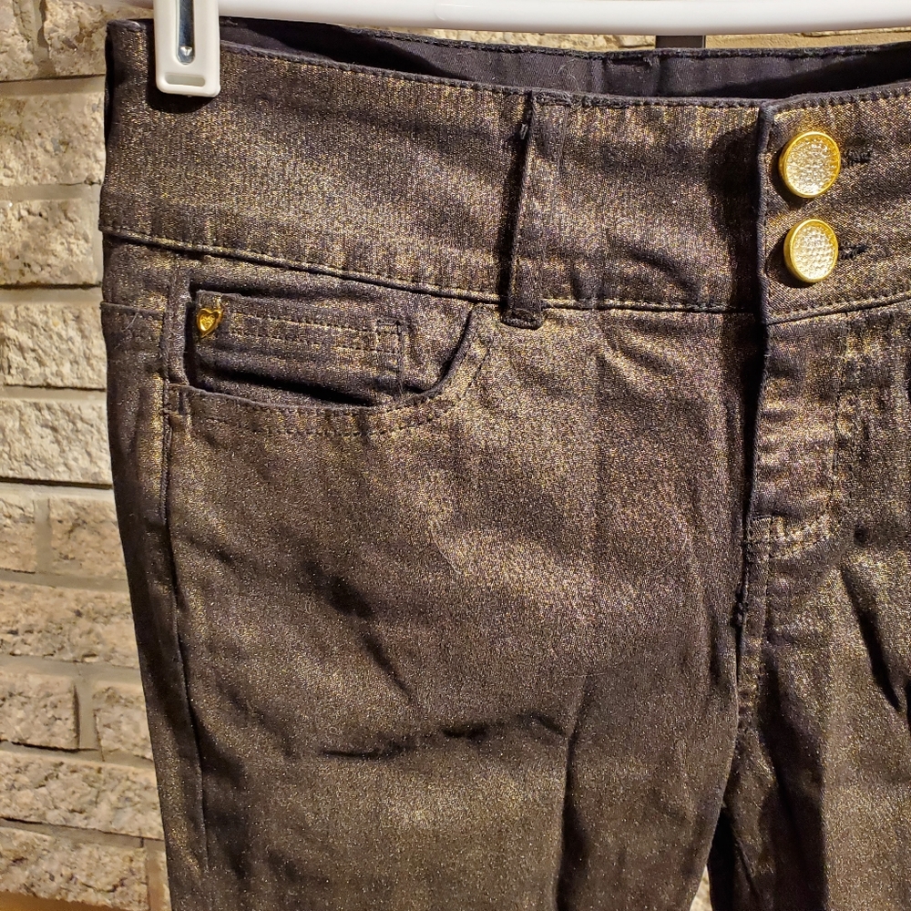 Black pants with a gold shimmer